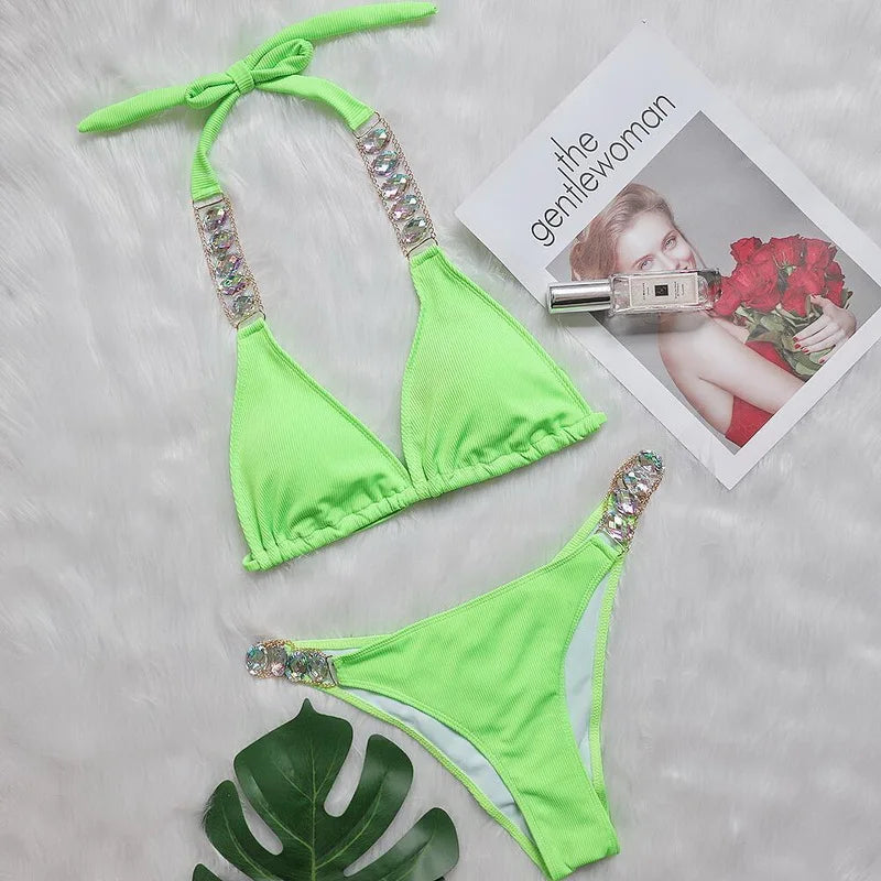 Luxus Bikini mit Strass – Push-Up Bandage Set von Para Praia